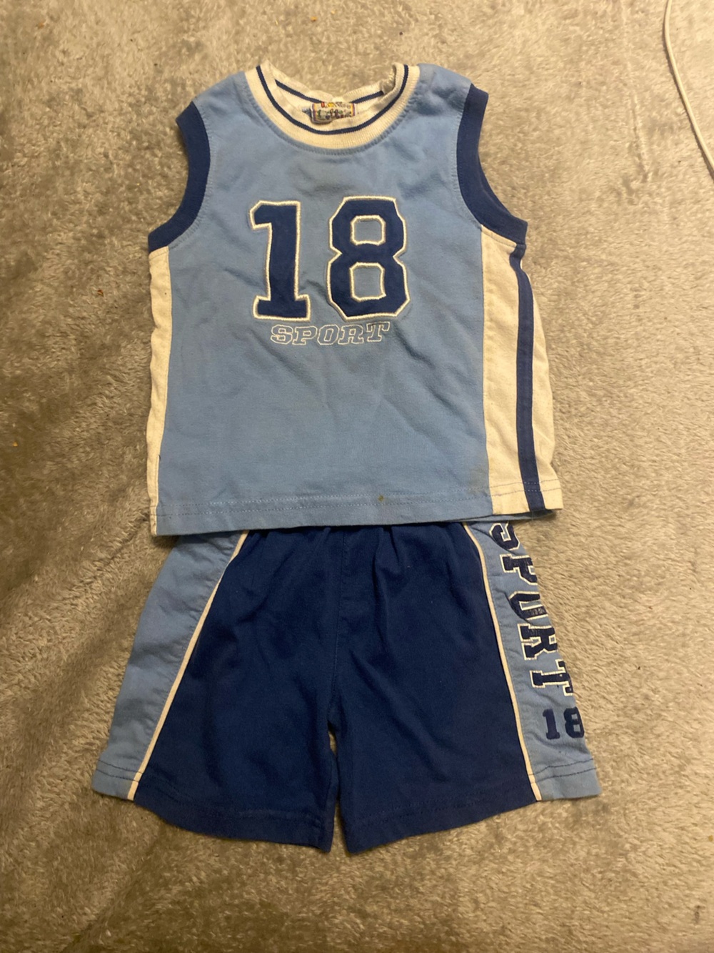 Source Unknown Light Blue & Navy Kids' Sport Matching Tee Set